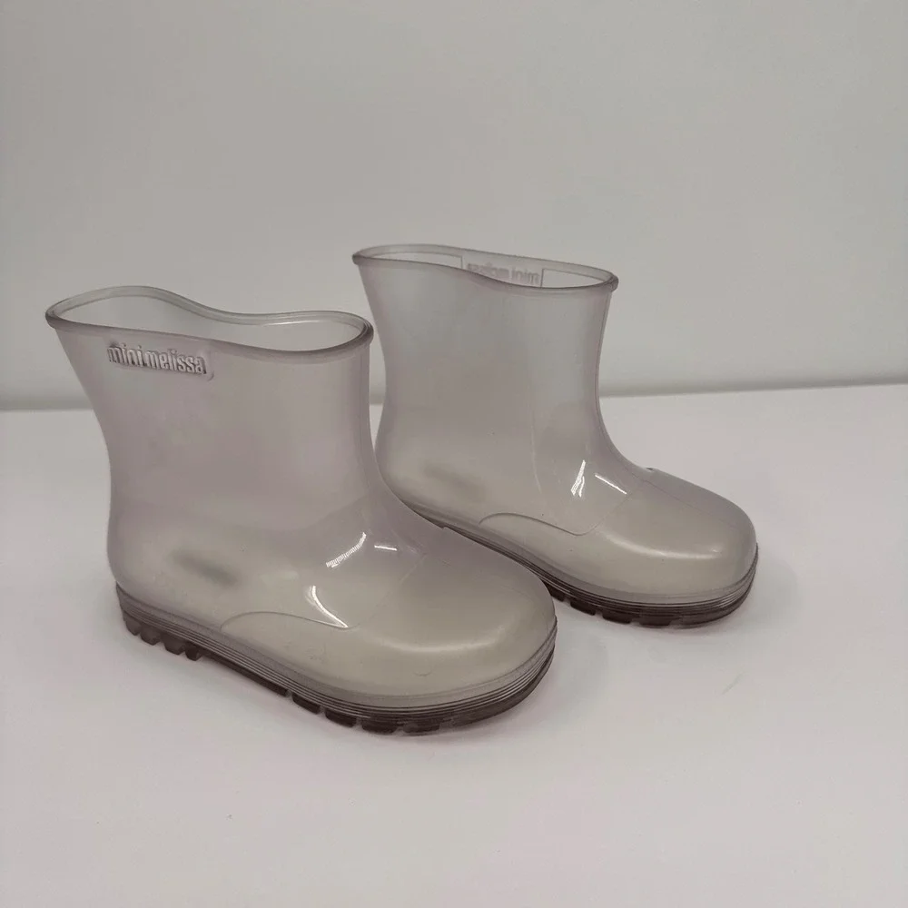 Mini Melissa‎ Kids Size 10 Translucent Clear Welly Wellington Rain Boots